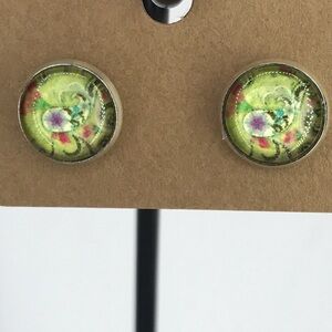 Faux Druzy Stud Stainless Steel Earrings